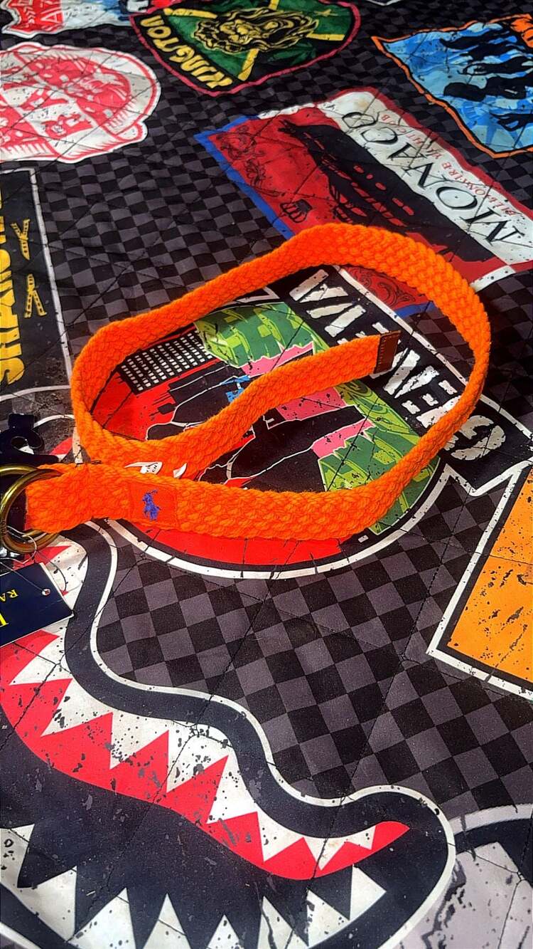 Polo Ralph Lauren Men's Braided Orange O-Ring Belt